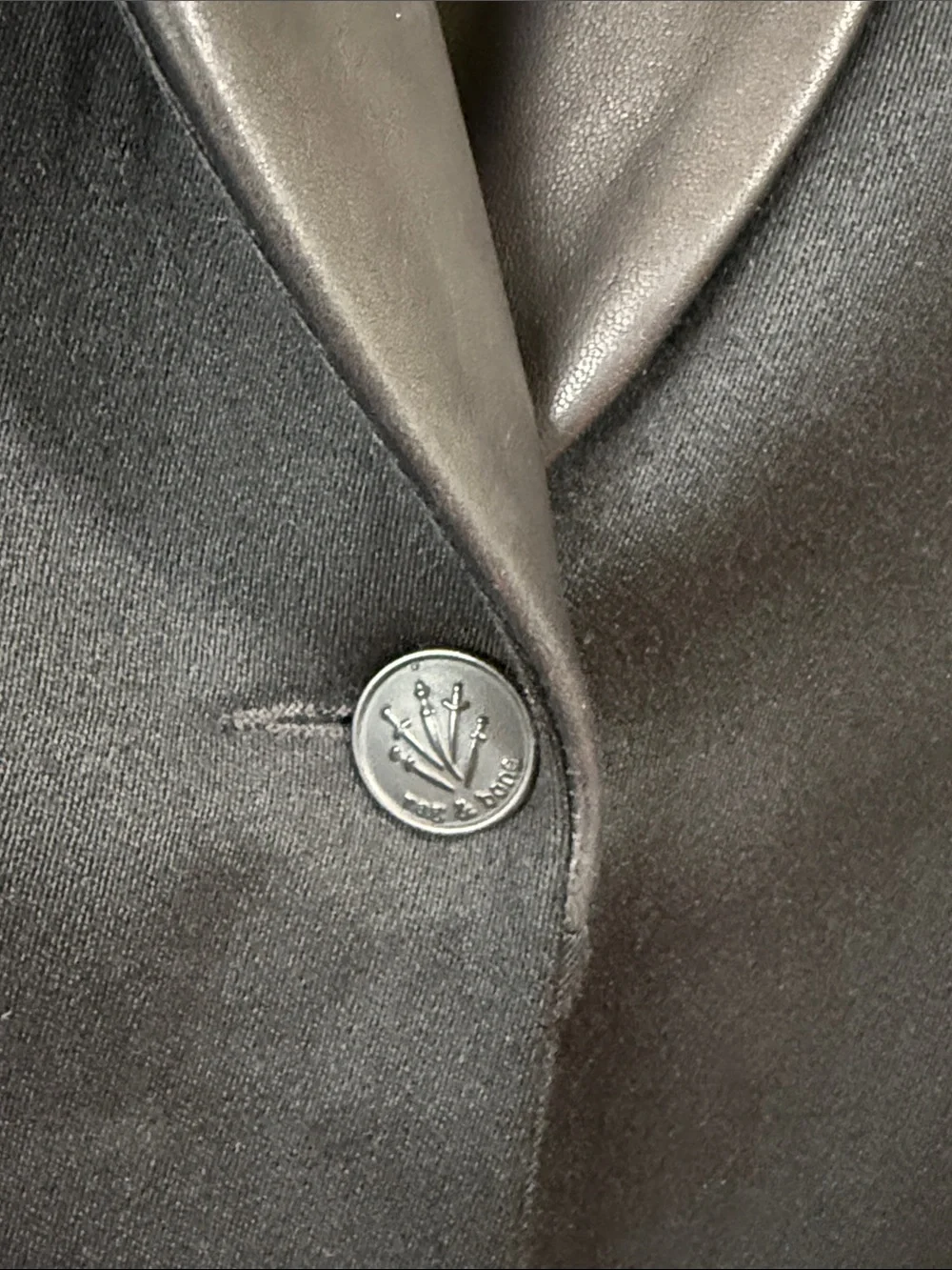 rag & bone Black Leather Shawl Collar Single Button Wool Blazer Women’s Size 8